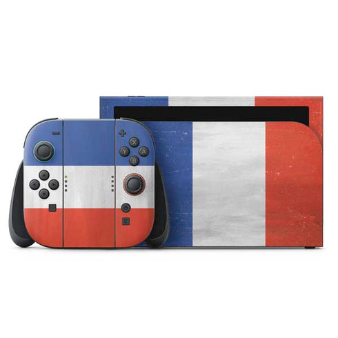 French Flag Distressed Nintendo Skins
