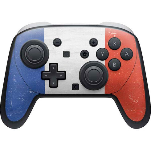 French Flag Distressed Nintendo Switch 2 (2025) Pro Controller Skin