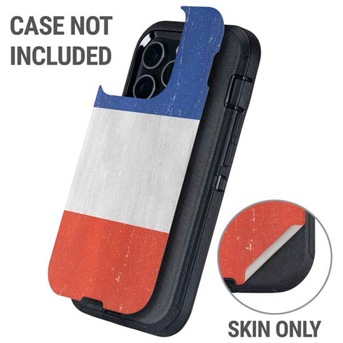 French Flag Distressed Otterbox Defender iPhone Skin
