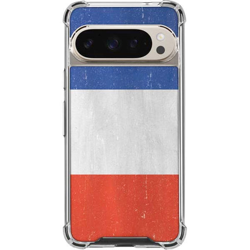 French Flag Distressed Pixel 9/9 Pro Clear Case