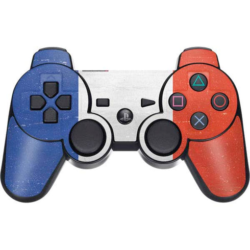French Flag Distressed PS3 Dual Shock wireless controller Skin