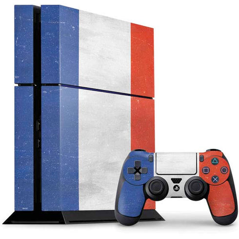 French Flag Distressed PlayStation PS4 Skins