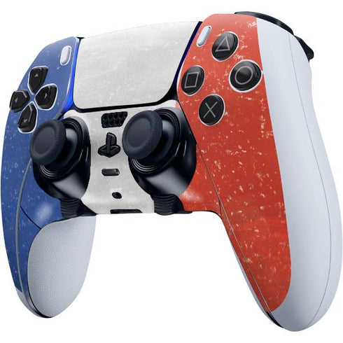 French Flag Distressed PS5 DualSense Edge Pro Controller Skin