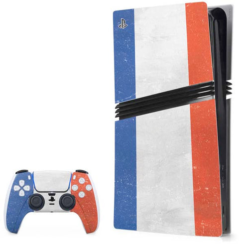 French Flag Distressed PlayStation PS5 Skins