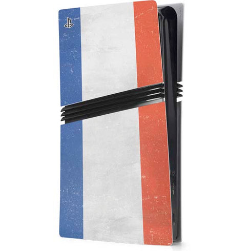 French Flag Distressed PS5 Pro Console Skin
