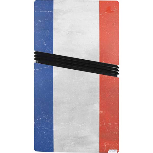 French Flag Distressed PS5 Pro Console Skin