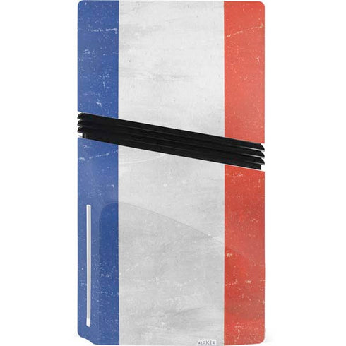 French Flag Distressed PS5 Pro Disk Console Skin