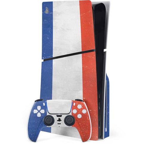 French Flag Distressed PlayStation PS5 Skins