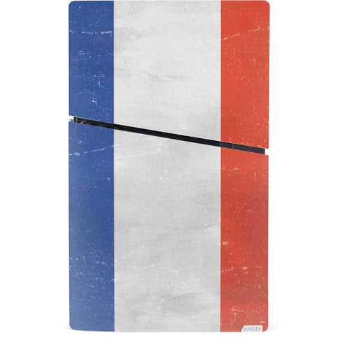 French Flag Distressed PS5 Slim Digital Edition Console Skin