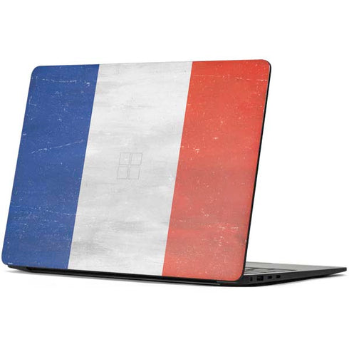 French Flag Distressed Surface Laptop 7 15in Skin