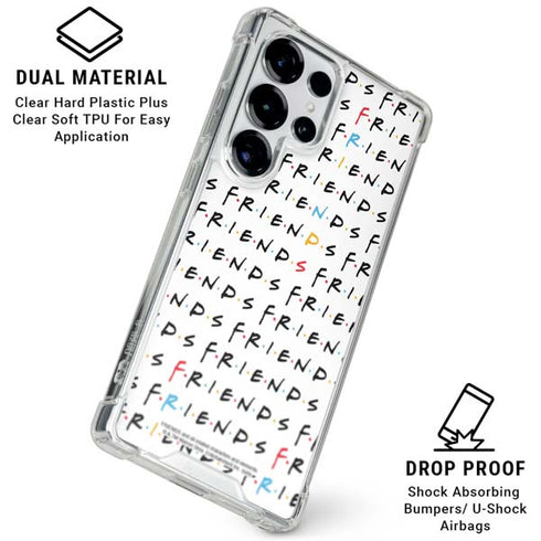 Warner Bros FRIENDS Pattern Galaxy S26 Ultra Clear Case
