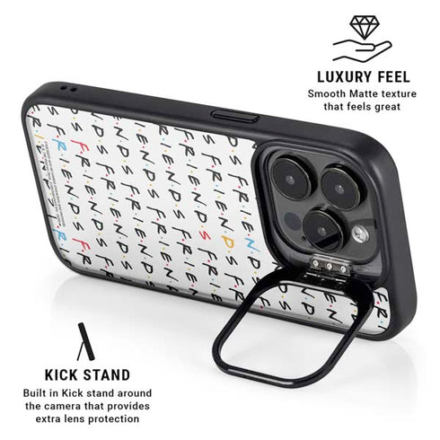 Warner Bros FRIENDS Pattern iPhone 14 Pro Max Kickstand Case