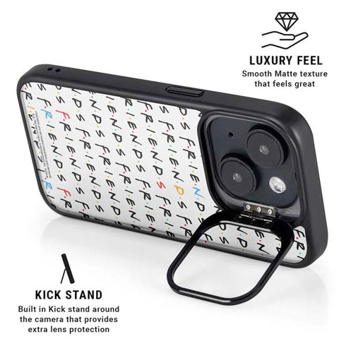 Warner Bros FRIENDS Pattern iPhone 15 Kickstand Case