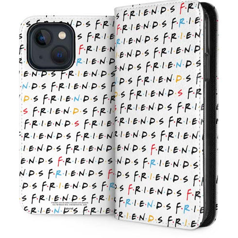 Warner Bros FRIENDS Pattern iPhone 15 Plus Folio Case