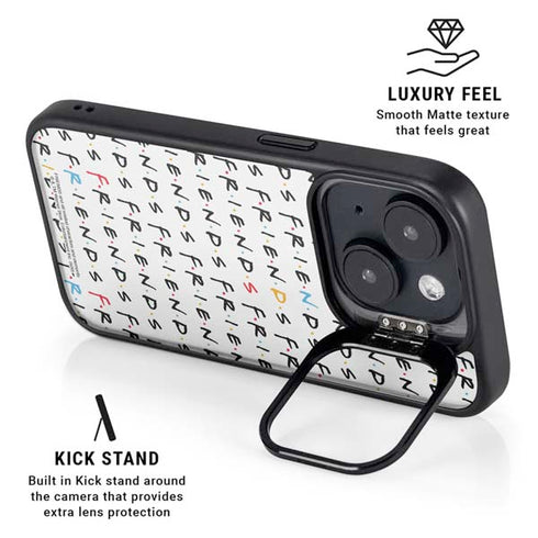 Warner Bros FRIENDS Pattern iPhone 15 Plus Kickstand Case