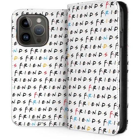 Warner Bros FRIENDS Pattern iPhone 15 Pro Folio Case