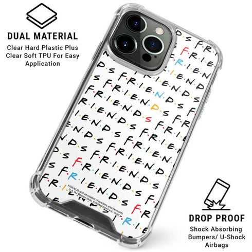 Warner Bros FRIENDS Pattern iPhone 16 Pro Clear Case