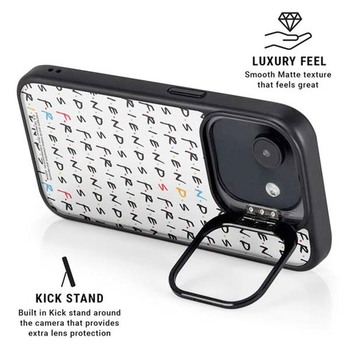 Warner Bros FRIENDS Pattern iPhone 16e Kickstand Case