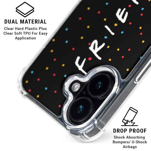 Warner Bros FRIENDS Polka Dots iPhone 16 Plus Clear Case
