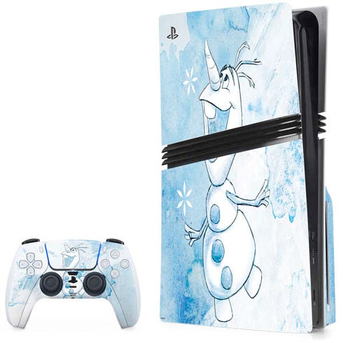Disney Frozen Frozen Olaf Art PS5 Pro Disk Bundle Skin
