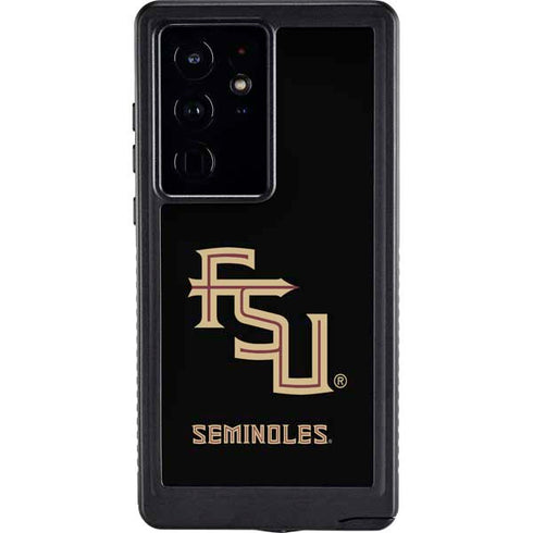 Florida State FSU Seminoles Black Galaxy S24 Ultra Waterproof Case