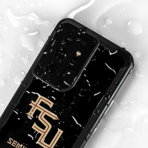 Florida State FSU Seminoles Black Galaxy S24 Ultra Waterproof Case
