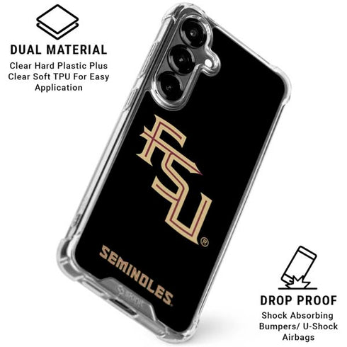 Florida State FSU Seminoles Black Galaxy S26 Clear Case