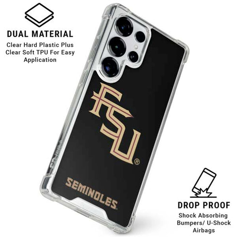 Florida State FSU Seminoles Black Galaxy S26 Ultra Clear Case