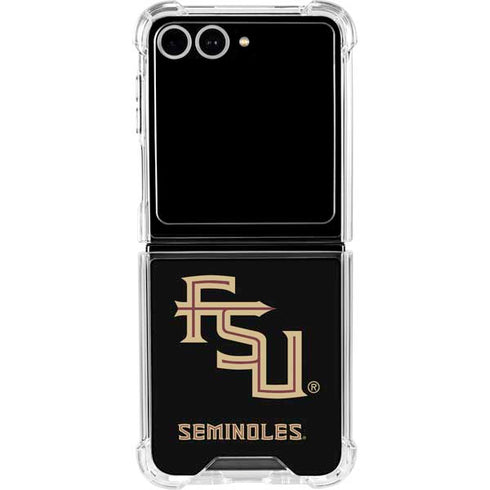 Florida State FSU Seminoles Black Galaxy Z Flip7 Clear Case
