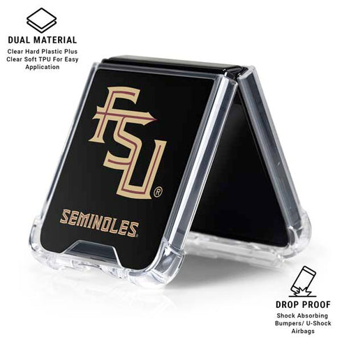 Florida State FSU Seminoles Black Galaxy Z Flip7 Clear Case
