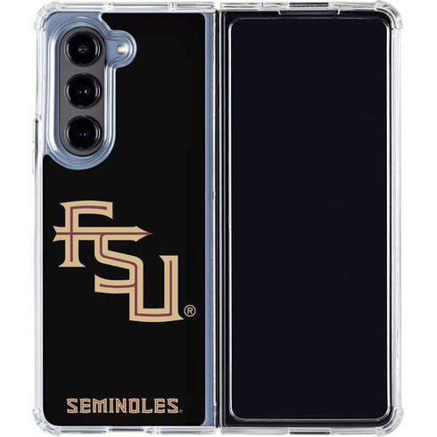 Florida State FSU Seminoles Black Galaxy Z Fold5 5G Clear Case
