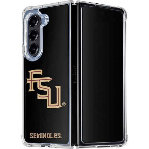 Florida State FSU Seminoles Black Galaxy Z Fold5 5G Clear Case