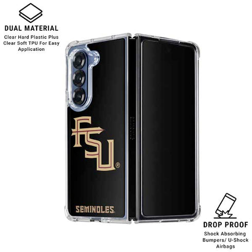 Florida State FSU Seminoles Black Galaxy Z Fold7 Clear Case