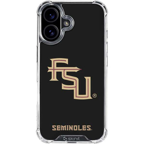 Florida State FSU Seminoles Black iPhone 16 Plus Clear Case
