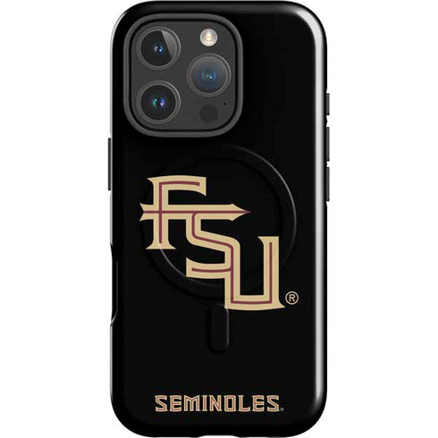 Florida State FSU Seminoles Black iPhone 16 Pro Magsafe Impact Case