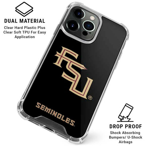 Florida State FSU Seminoles Black iPhone 16 Pro Max Clear Case