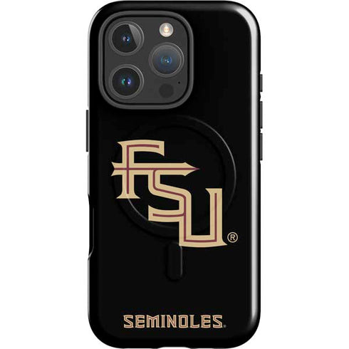 Florida State FSU Seminoles Black iPhone 16 Pro Max Magsafe Impact Case