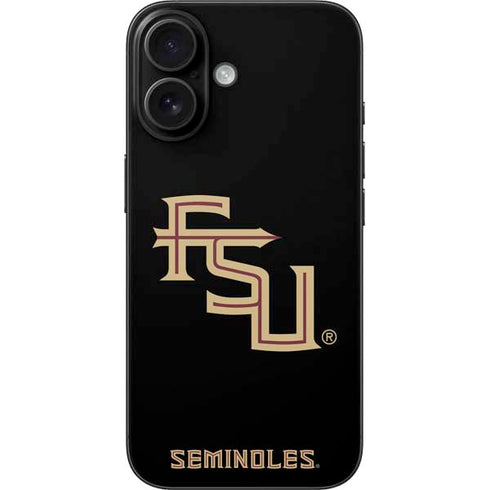 Florida State FSU Seminoles Black iPhone 16 Skin