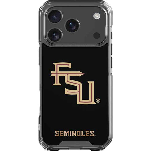 Florida State FSU Seminoles Black iPhone 17 Pro Clear Case