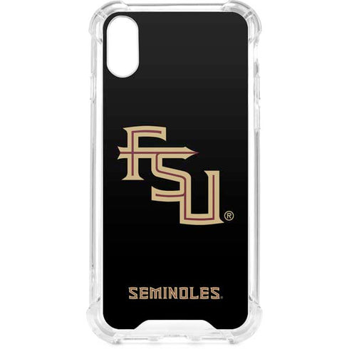 Florida State FSU Seminoles Black iPhone XS Clear Case