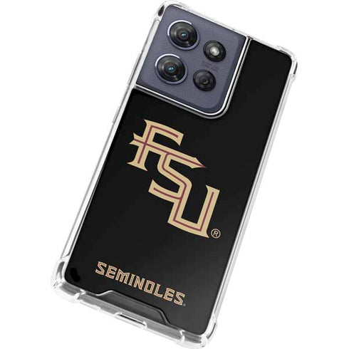 Florida State FSU Seminoles Black Moto G 5G (2025) Clear Case