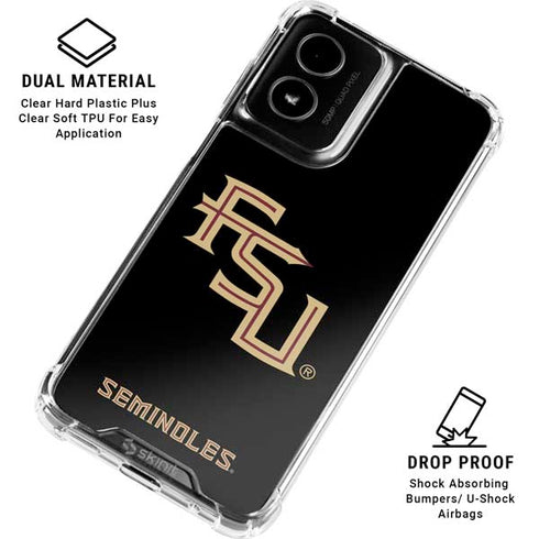 Florida State FSU Seminoles Black Moto G Power 5G (2024) Clear Case