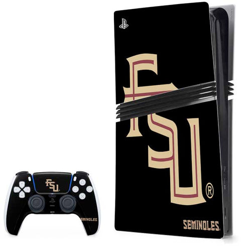 Florida State FSU Seminoles Black PS5 Pro Bundle Skin