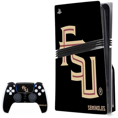 Florida State FSU Seminoles Black PS5 Pro Disk Bundle Skin
