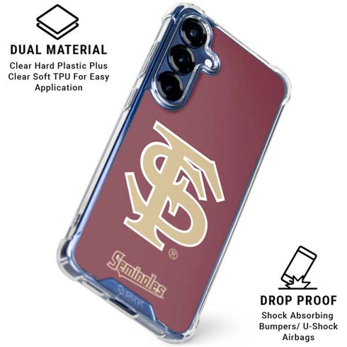 Florida State FSU Seminoles Initials Galaxy S25 Clear Case