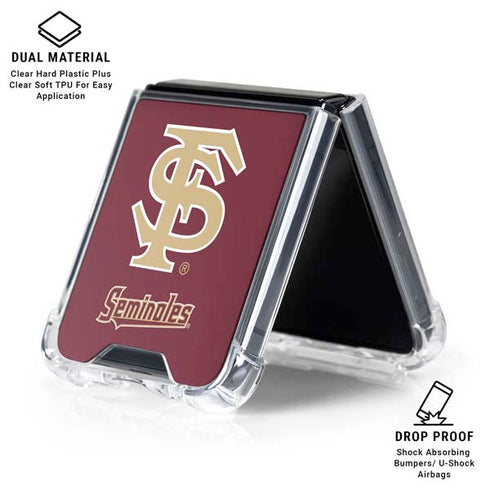 Florida State FSU Seminoles Initials Galaxy Z Flip6 Clear Case
