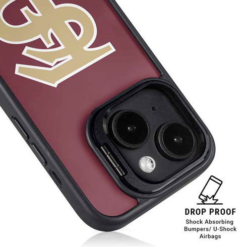 Florida State FSU Seminoles Initials iPhone 14 Plus Kickstand Case