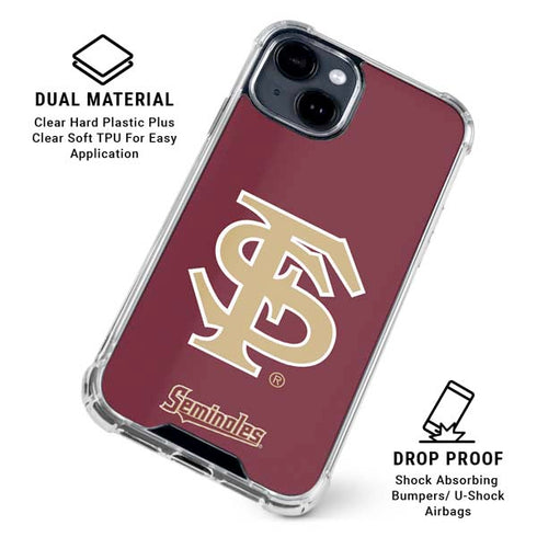Florida State FSU Seminoles Initials iPhone 15 Clear Case