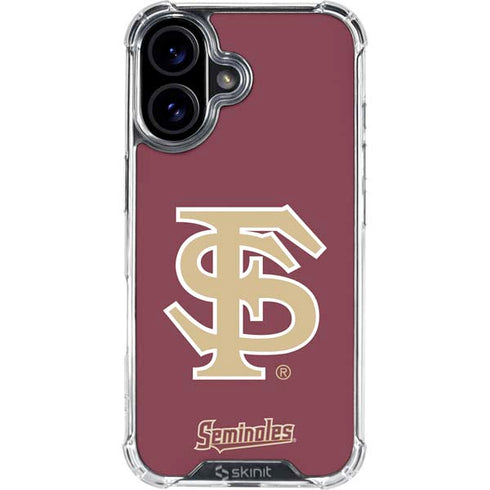 Florida State FSU Seminoles Initials iPhone 16 Clear Case