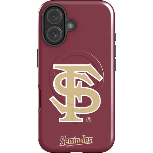 Florida State FSU Seminoles Initials iPhone 16 Magsafe Impact Case